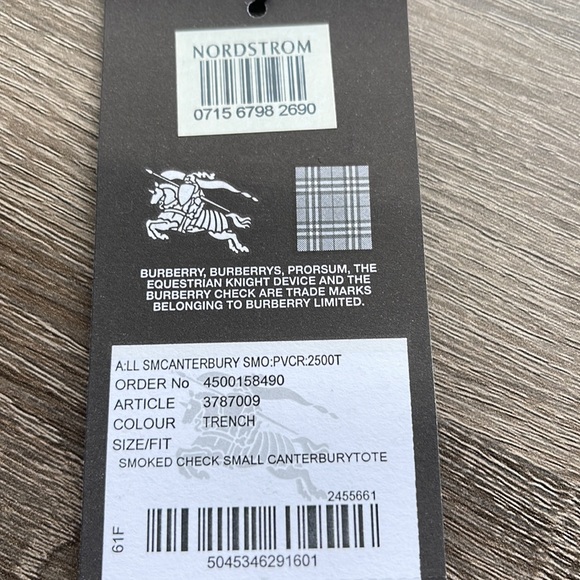 BURBERRY *Rare* Smoked Check Canterbury Tote Handbag - Picture 9 of 10